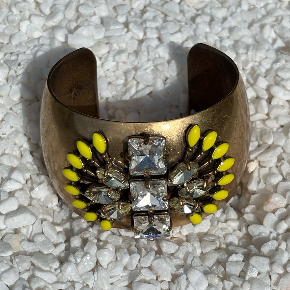 Stella and Dot Elegant Gold and Yellow Statement Bracelet - Picture 2 of 2